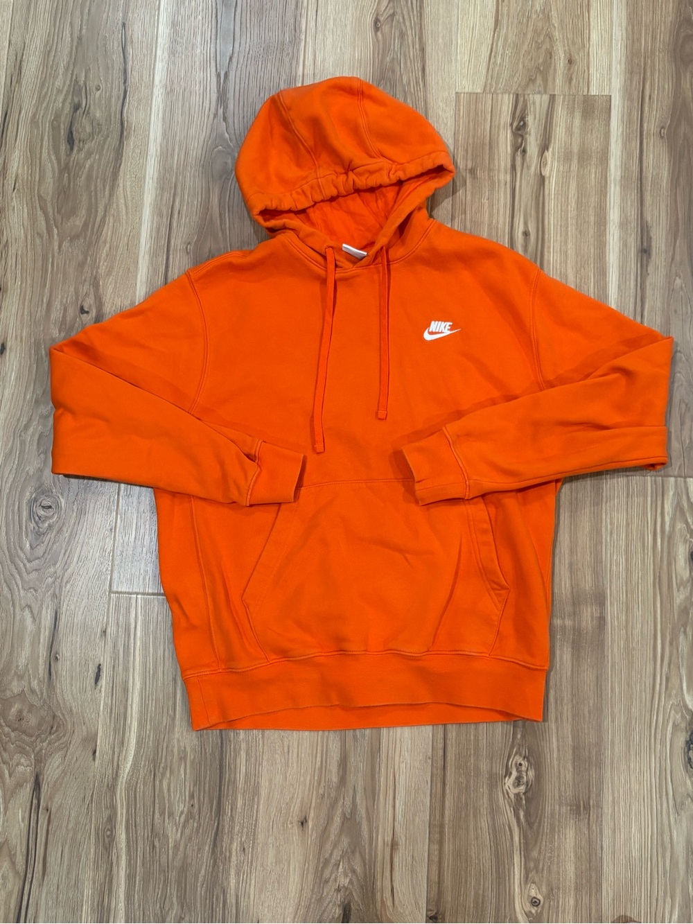 Nike Orange Hoodie with White Swoosh - Men's